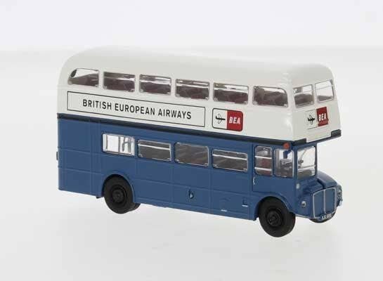 AEC Routemaster Double-Deck Bus - Assembled -- British European Airways (blue, white, red), HO, Brekina Automodelle 61108