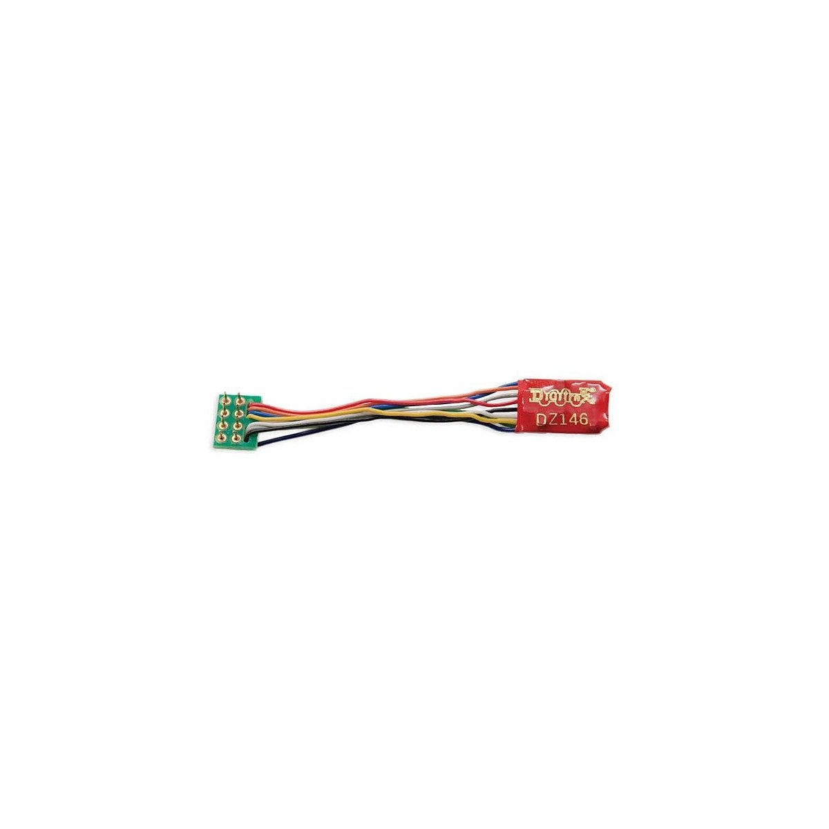 DZ146PS Series 6 Control Decoder for Z, N & HO -- Medium 8-Pin Plug, 1′ Harness .55 x .4 x .1, All Scales, Digitrax DZ146PS