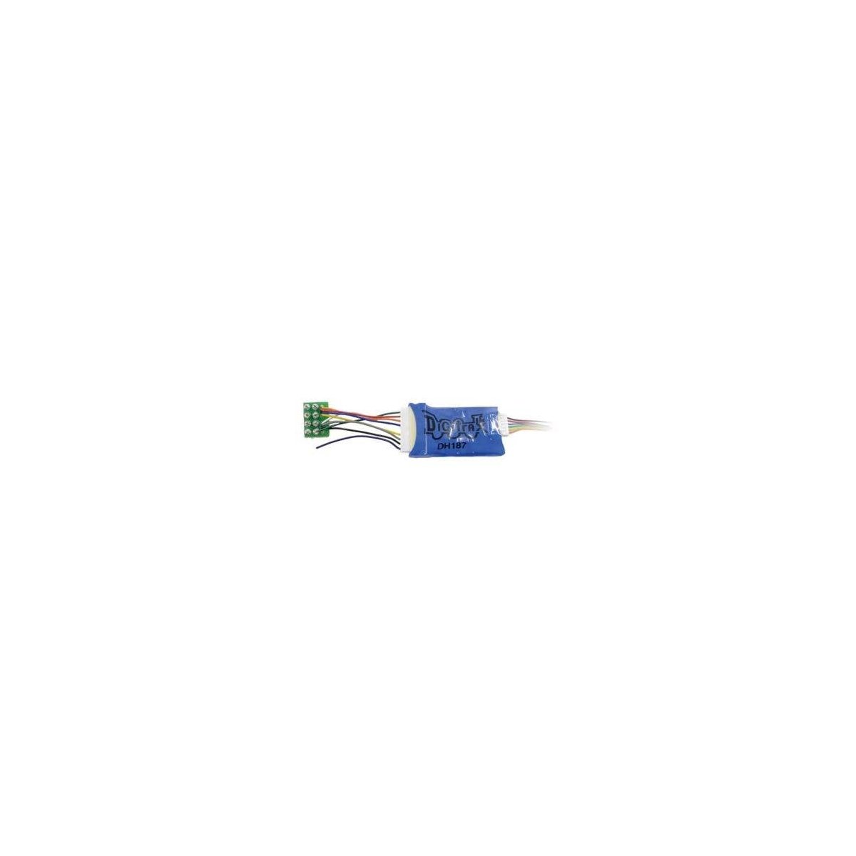 DH187D Series 7 Mobile DCC Control Decoder -- 8-Pin Med Plug, 9-Pin Socket & PS-Harness 1A/2A, 2 FX7 , HO, Digitrax DH187PS