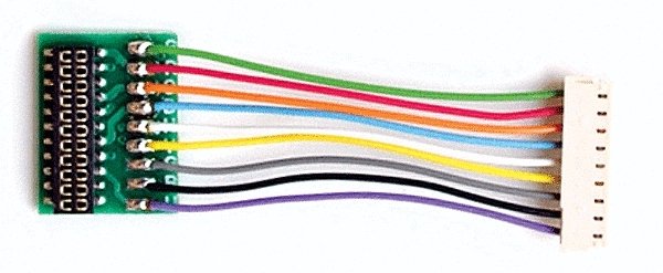 DCC Decoder Harness -- T-1`-21 JST 9-Pin to NEM21 Socket - 1` 2.54cm Wires, All Scales, Train Control Systems 1352