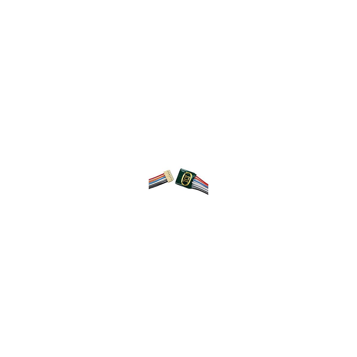DCC Decoder In-Line Connector -- JST 6-Pin Wired, 6′ Wires on Both Ends - .388 x .1, All Scales, Train Control Systems 1309