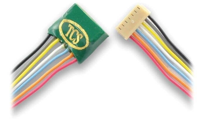 7-Pin JST Inline Connector -- With 32-Gauge Wire Leads .158 x .35 x .416′ 4 x 9.9 , All Scales, Train Control Systems 1490