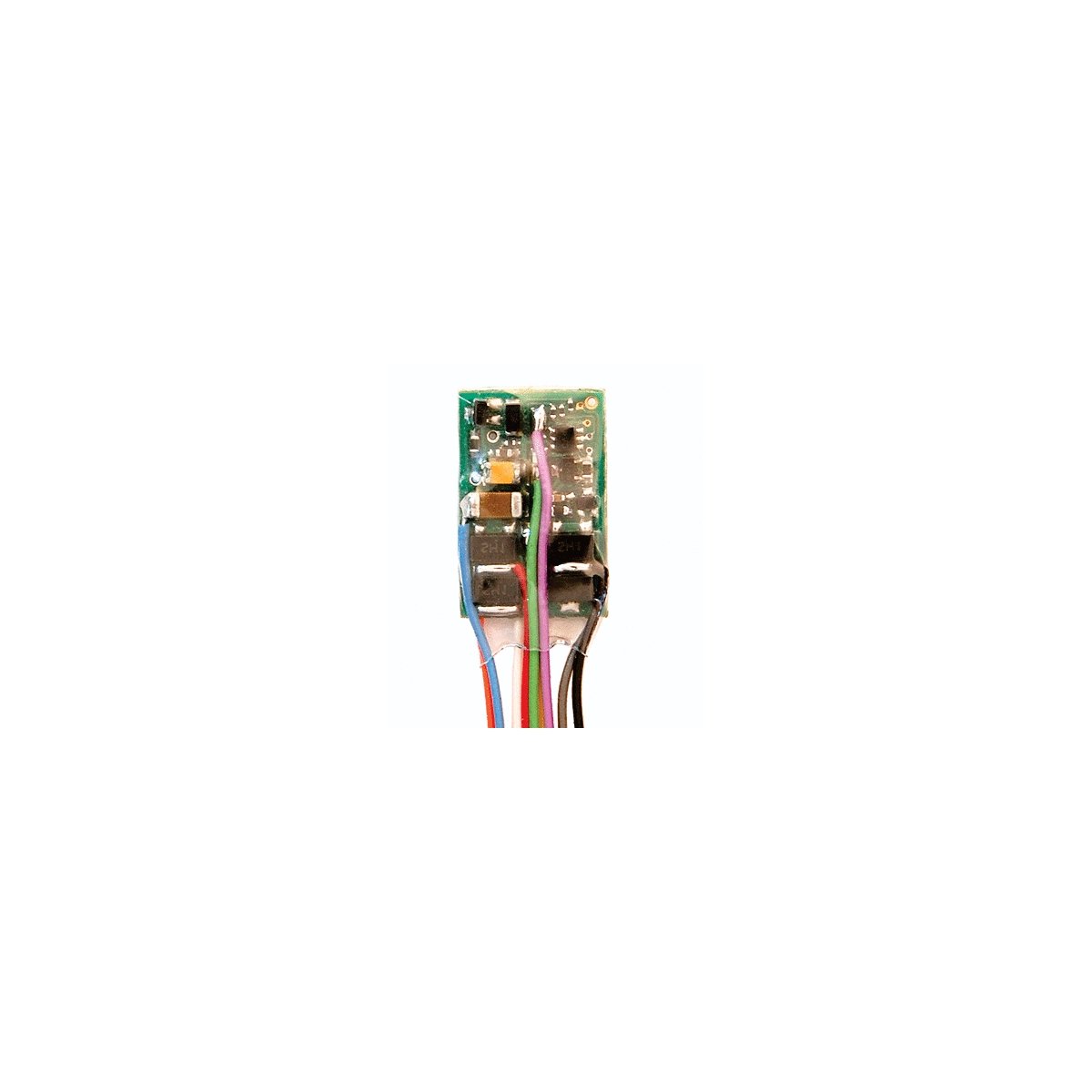 M4 1-Amp, 4-Function DCC Decoder - Control Only -- Hardwire - .365 x .587 x .109′ , All Scales, Train Control Systems 1011