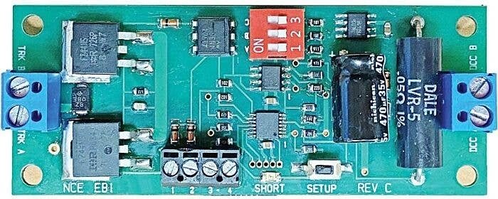 Single-Output Electronic Circuit Breaker -- EB1 2.25 - 8 Amps / 22 Volts per Output - Stat, All Scales, NCE Corporation 225