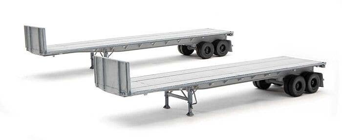 40′ Flatbed Trailer - Kit - 2-Pack -- Undecorated, HO, Walthers SceneMaster 2700