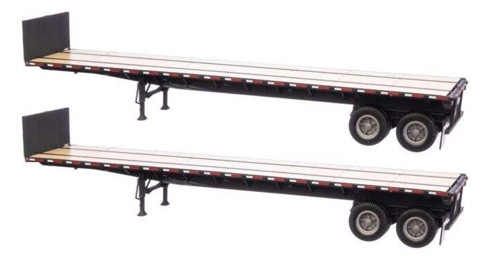 40′ Flatbed Trailer - Ready to Run - 2-Pack -- Black, HO, Walthers SceneMaster 2703
