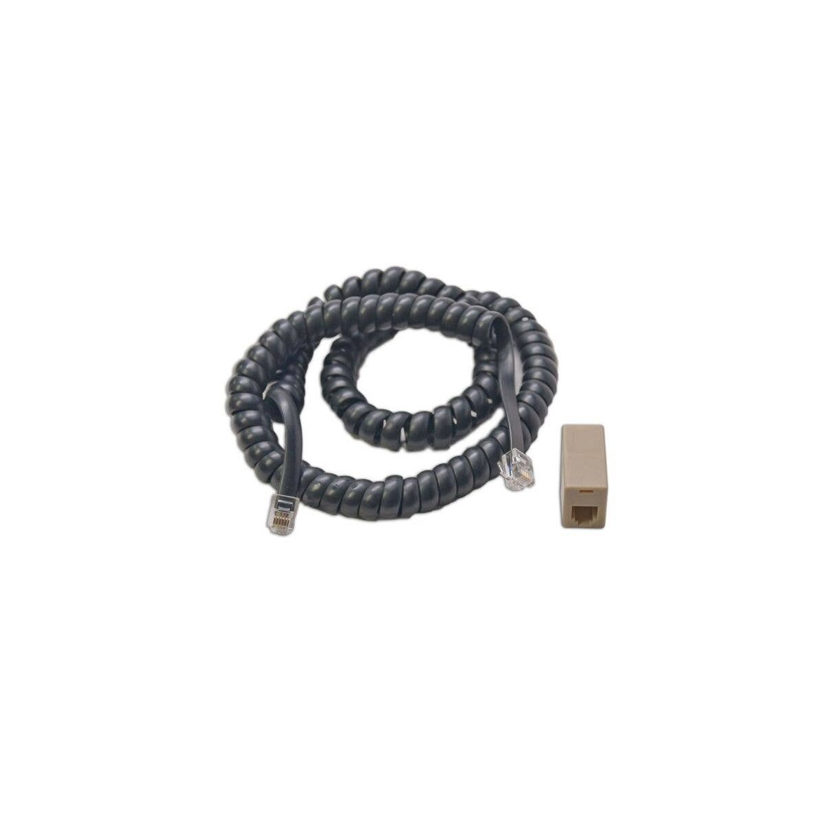 Coiled Cord & RJ12 Modular Adapter, All Scales, Digitrax LNCCMC1