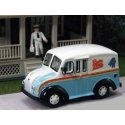 Divco Milk Delivery Truck w/Milkman Figure - Assembled -- Rueter Worth Dairy (blue, white, orange), HO, William Tell Internation
