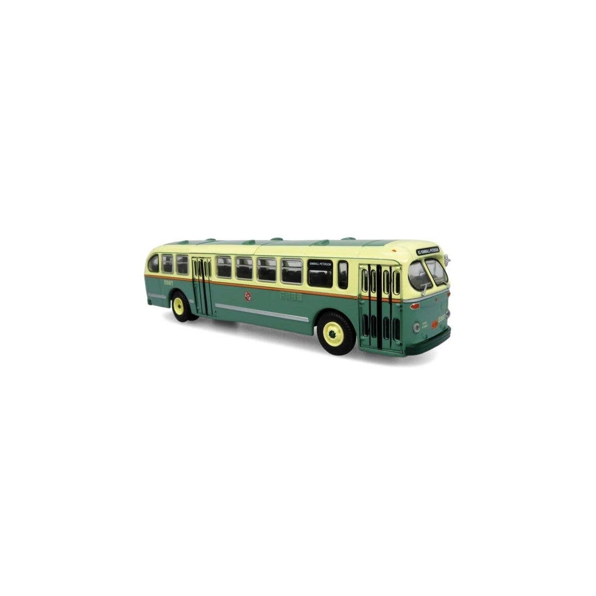 1940s-1950s ACF Brill CD-44 Transit Bus - Assembled -- Chicago Surface Lines (white, green, orange), HO, Iconic Replicas 870370