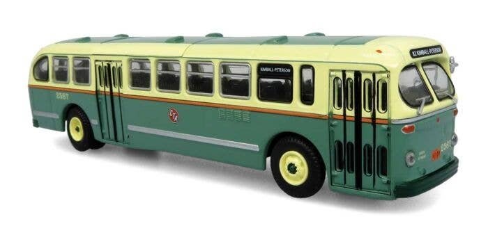 1940s-1950s ACF Brill CD-44 Transit Bus - Assembled -- Chicago Surface Lines (white, green, orange), HO, Iconic Replicas 870370