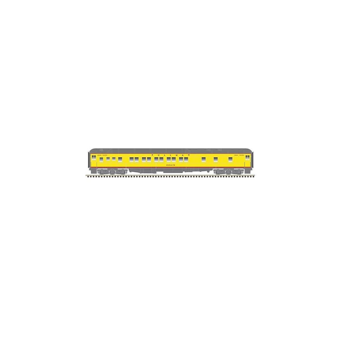 Pullman Heavyweight Plan 3973 10-1-1 Sleeper - Ready to Run -- Pullman-Union Pacific Douglas Fir (Armour Yellow, gray, red), HO,