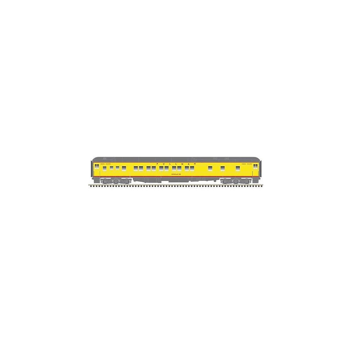 Pullman Heavyweight Plan 3973 10-1-1 Sleeper - Ready to Run -- Pullman-Union Pacific Silver Spruce (Armour Yellow, gray, red), H