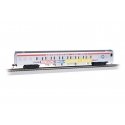 85′ Smooth-Side Coach w/Lights - Ready to Run -- Ringling Bros. and Barnum & Bailey 1 (Advertising Car, silver, red, yellow, H