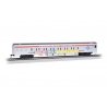 85′ Smooth-Side Coach w/Lights - Ready to Run -- Ringling Bros. and Barnum & Bailey 1 (Advertising Car, silver, red, yellow, H