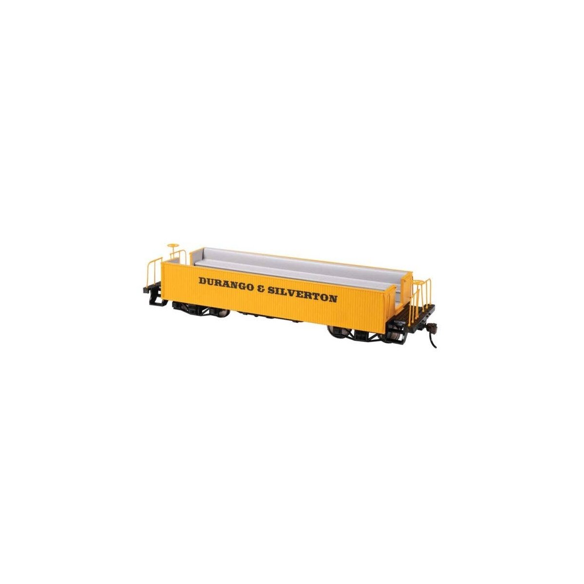 Wood Gondola-Style Excursion Car - Ready to Run - Spectrum(R) -- Durango & Silverton (yellow), On30, Bachmann Industries 26032
