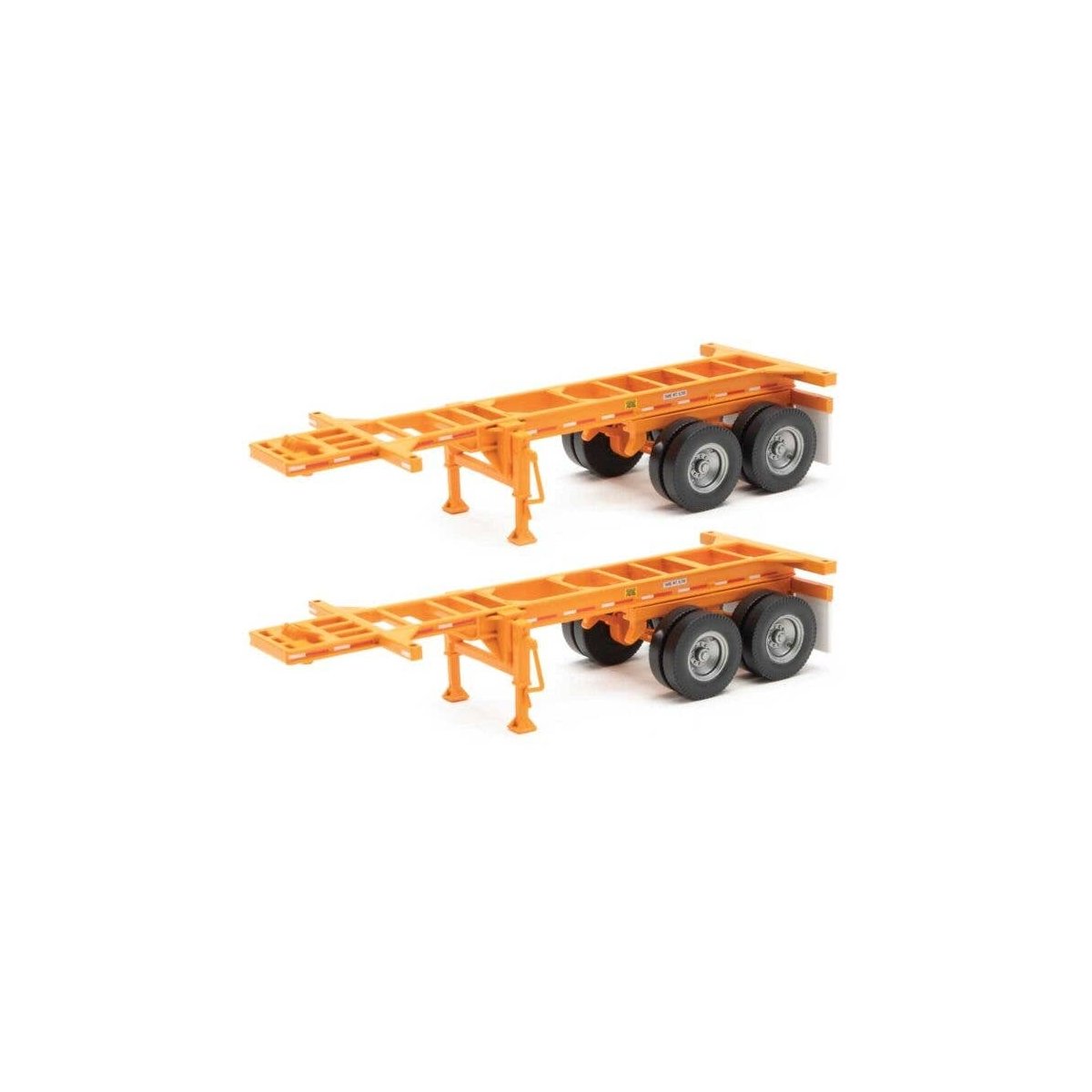 20′ Container Chassis (2-Pack) -- Orange, HO, Walthers SceneMaster 4502