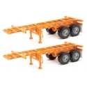20′ Container Chassis (2-Pack) -- Orange, HO, Walthers SceneMaster 4502
