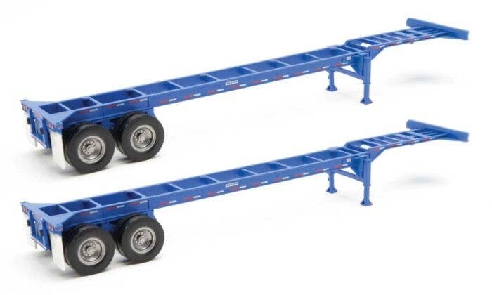40′ Container Chassis (2-Pack) -- Blue, HO, Walthers SceneMaster 4551