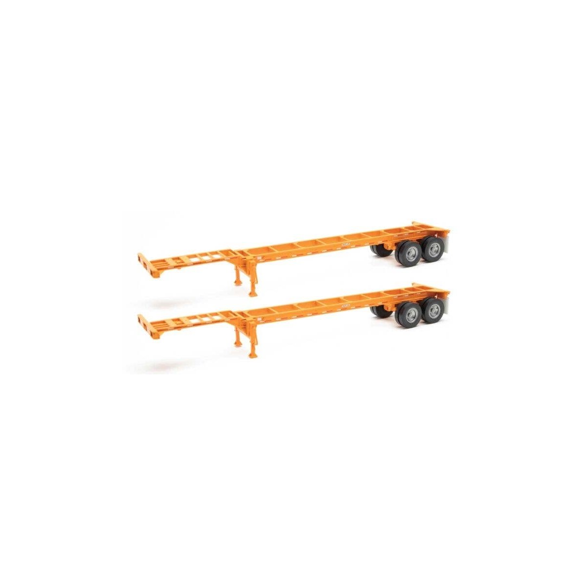 40′ Container Chassis (2-Pack) -- Orange, HO, Walthers SceneMaster 4552