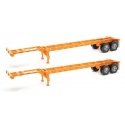 40′ Container Chassis (2-Pack) -- Orange, HO, Walthers SceneMaster 4552