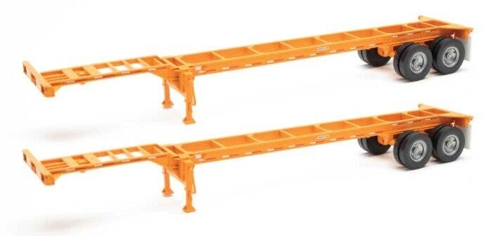 40′ Container Chassis (2-Pack) -- Orange, HO, Walthers SceneMaster 4552