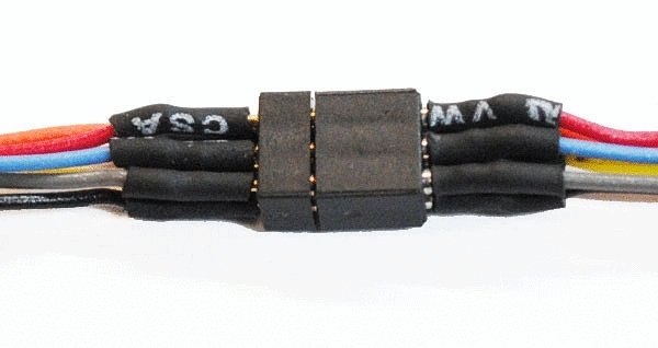 Mini Connector Set (1 Male, 1 Female) -- 6-Pin 2 x 3 Array Set .165 x .119 x .465′ , All Scales, Train Control Systems 1411