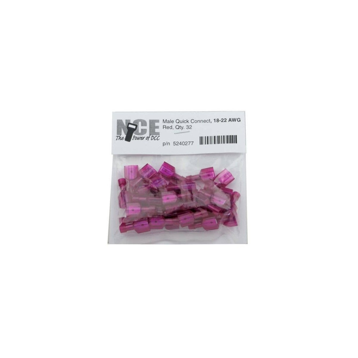 Male Quick Connect -- Red pkg(32), All Scales, NCE Corporation 277