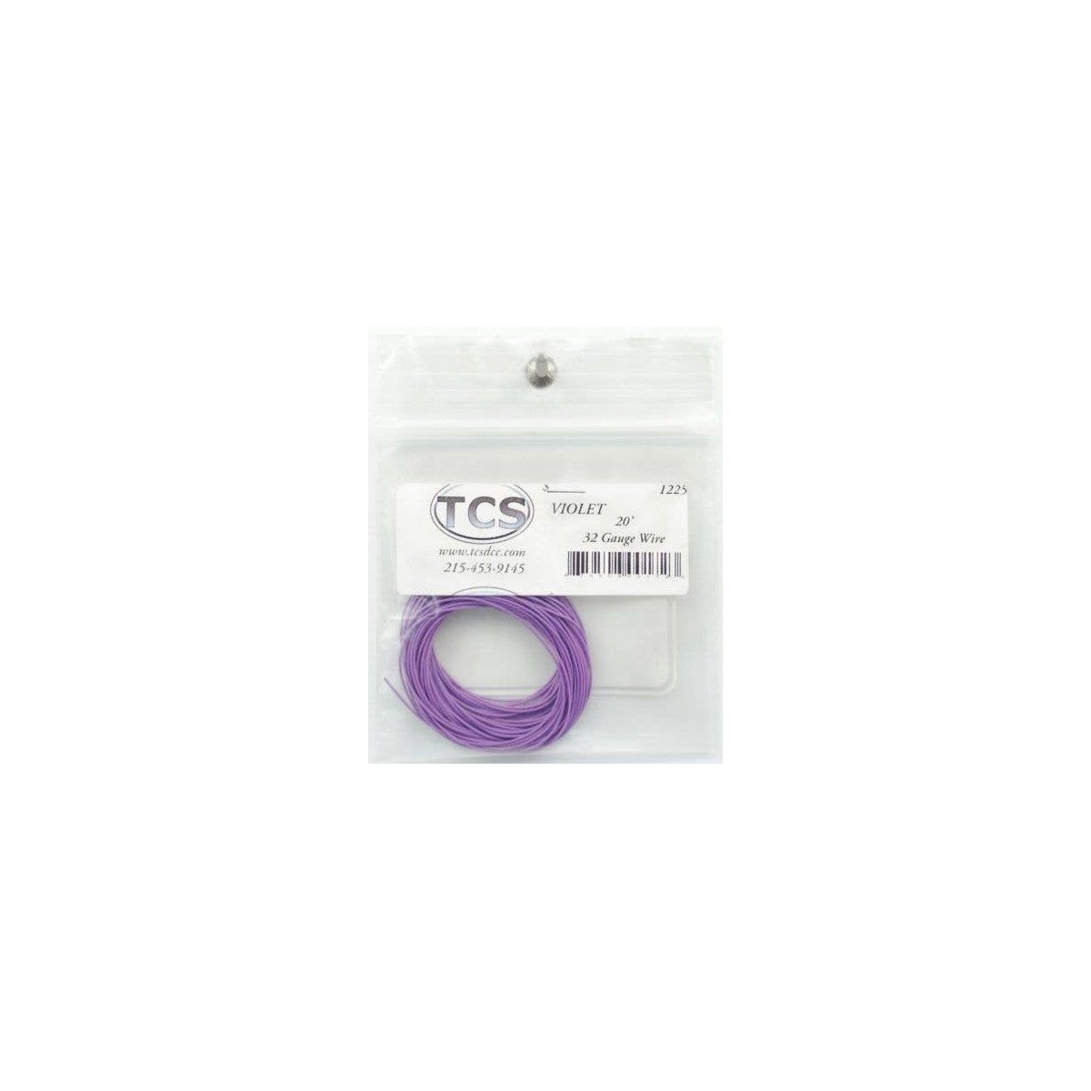 32-Gauge Wire - 20′ 6.1m Roll -- Violet (Purple), All Scales, Train Control Systems 1225
