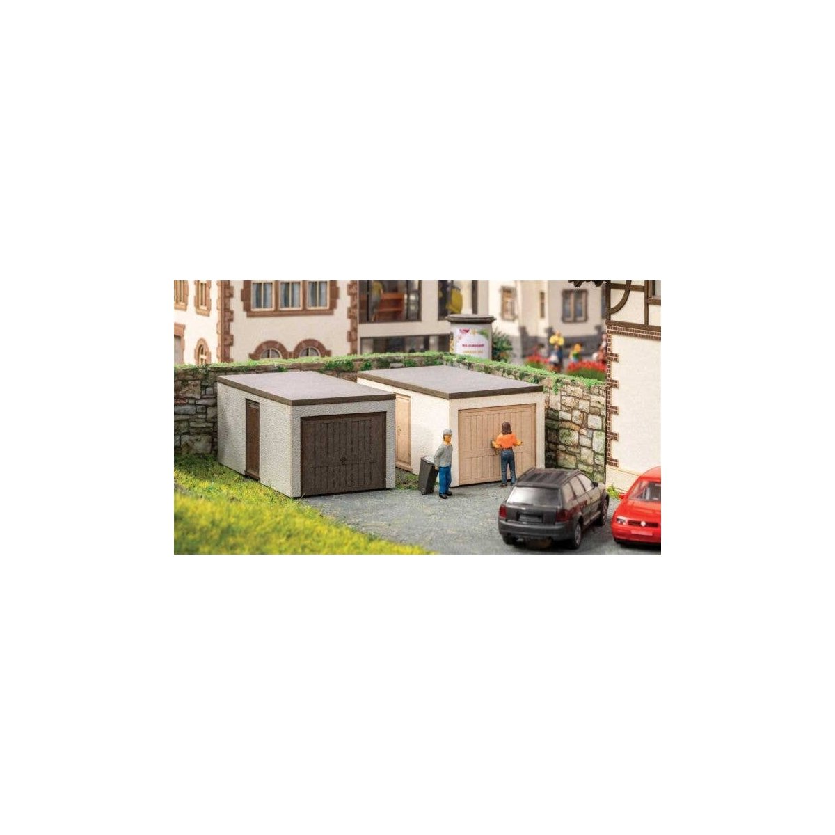 Prefab Garages - Laser-Cut Minis -- Laser-Cut Kit - 1-7/16 x 3/4 x 5/8′ 3.8 x 2 x 1.6cm pkg(2), N, Noch Gmbh & Co 14677