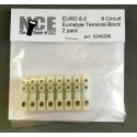 8-Circuit Eurostyle Terminal Strips -- For 14-24 AWG Wire pkg(2), All Scales, NCE Corporation 296