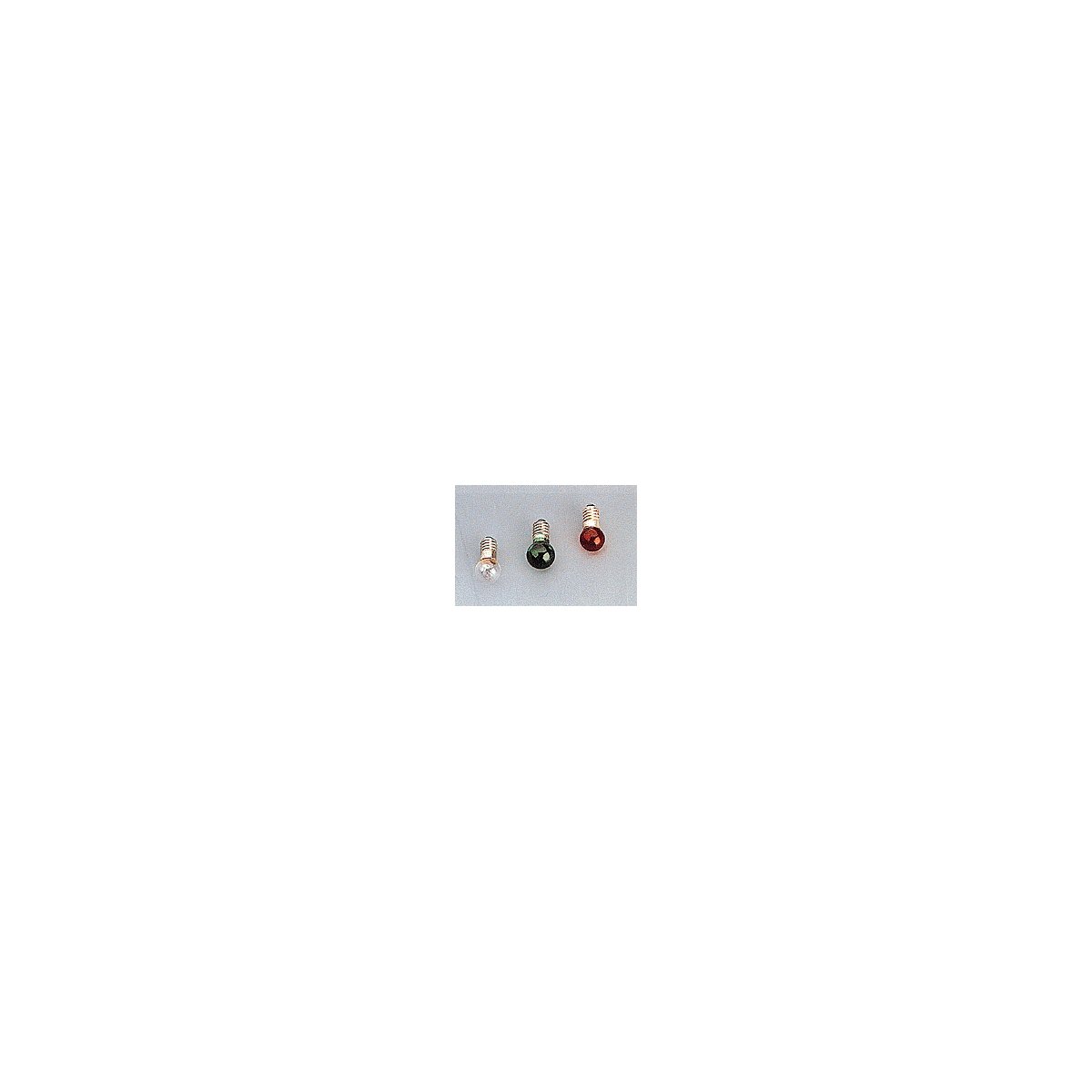 Thread Spherical Bulbs -- 3.5V, 200mA, Clear, 8mm, All Scales, Brawa Modellspielwaren 3316