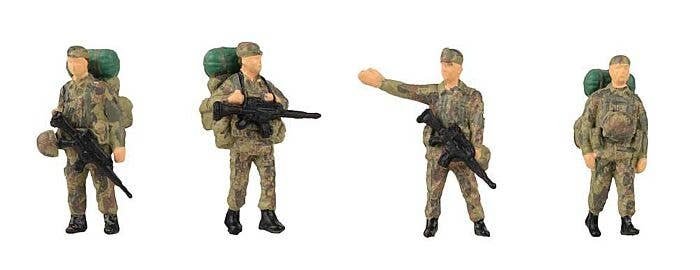 Soldiers with Baggage pkg(4), HO, Faller Gmbh 151753