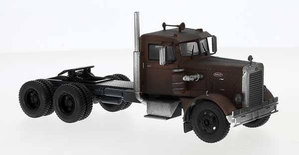 1955 Peterbilt 281 Semi Tractor Only - Assembled -- Brown, HO, Brekina Automodelle 85752