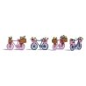 4 Bicycles with Flower Baskets -- 2 Each Pink, Blue, HO, Busch Gmbh & Co Kg 1820