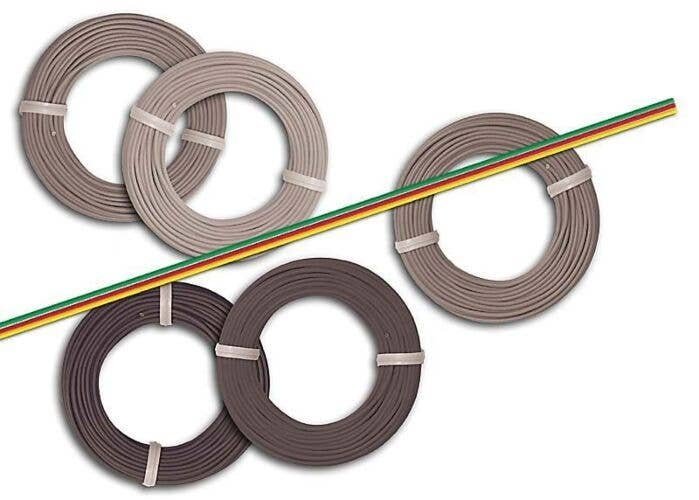 3-Conductor Cable -- Yellow, Red, Green, 16`5` 5m, All Scales, Busch Gmbh & Co Kg 1782