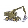1974 Weimar Mobilbagger T174-2 Rubber-Tired Construction Crane - Assembled -- With Clearing Bucket (green, yellow), HO, Busch Gm