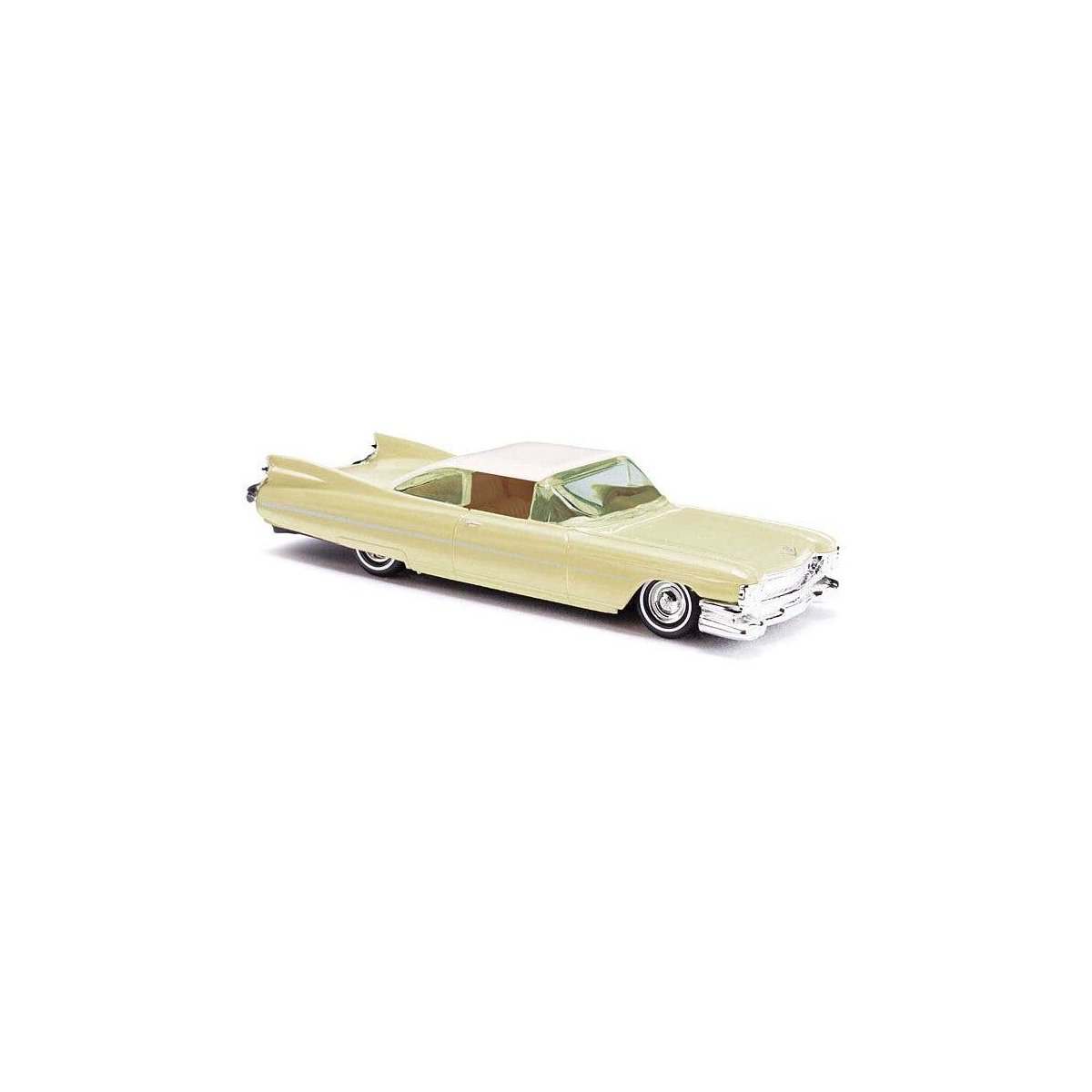 1959 Cadillac Eldorado Convertible - Assembled -- Top Up (ivory, white), HO, Busch Gmbh & Co Kg 45130