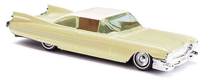 1959 Cadillac Eldorado Convertible - Assembled -- Top Up (ivory, white), HO, Busch Gmbh & Co Kg 45130