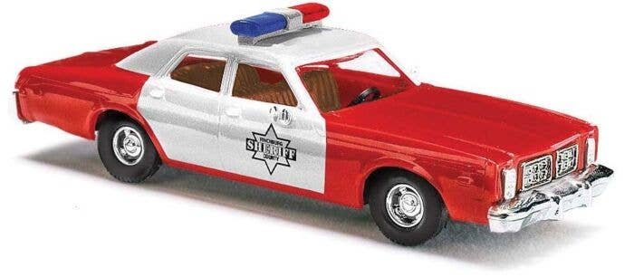 1976 Dodge Monaco 4-Door Sedan - Assembled -- Sheriff (red, white), HO, Busch Gmbh & Co Kg 46617