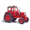 1964 Belarus MTS-50 Farm Tractor - Assembled -- Red, HO, Busch Gmbh & Co Kg 51350