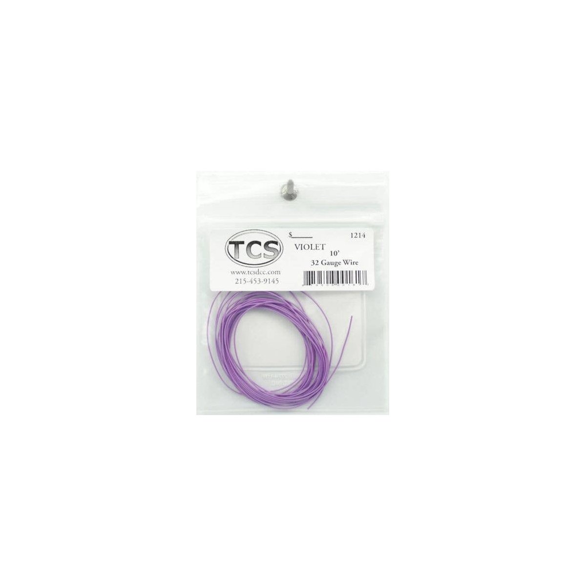 32-Gauge Wire - 10′ 3.05m Roll -- Violet (Purple), All Scales, Train Control Systems 1214