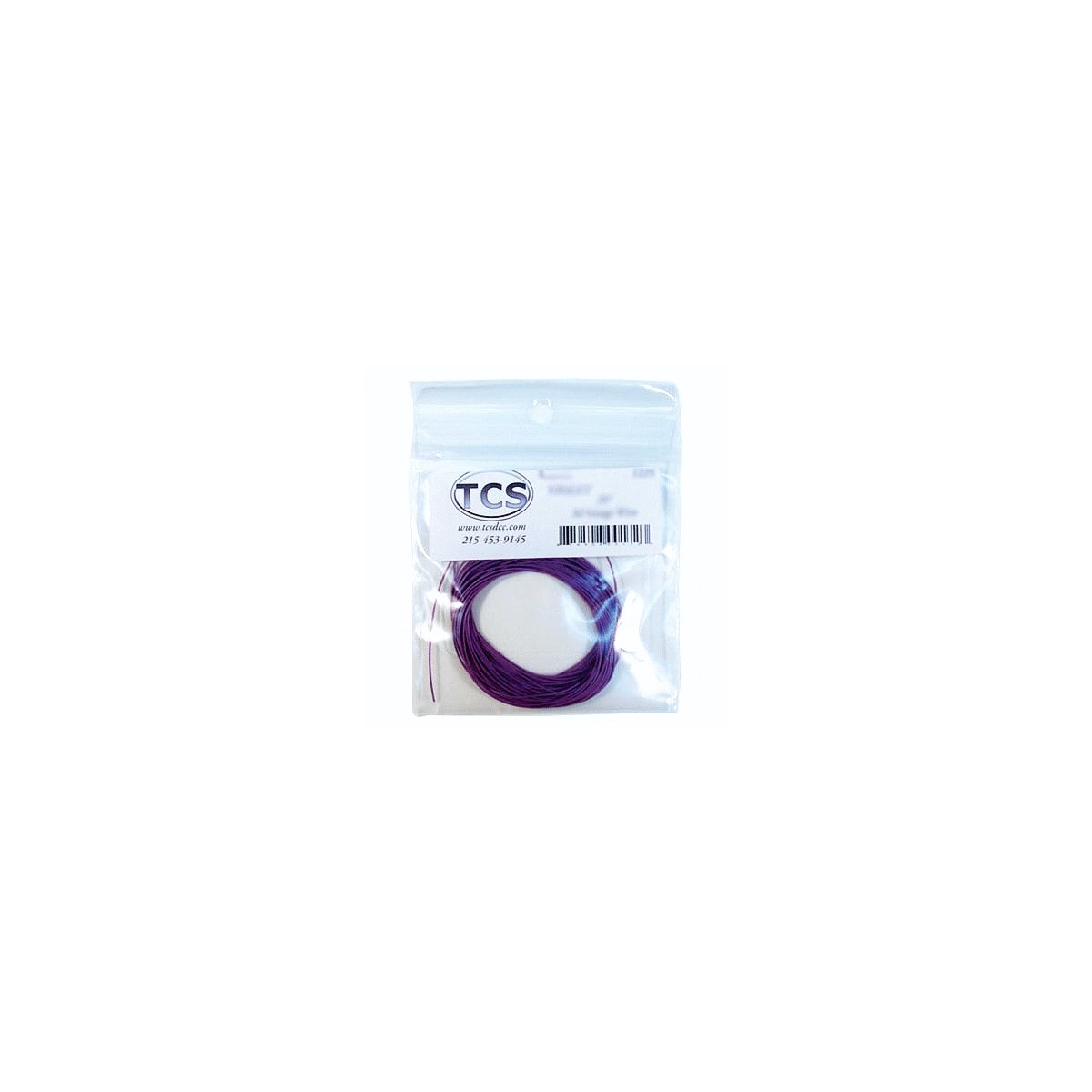 30-Gauge, 7-Strand, .026 Diameter Wire - 10′ 3.05m Roll -- Violet (Purple), All Scales, Train Control Systems 1202