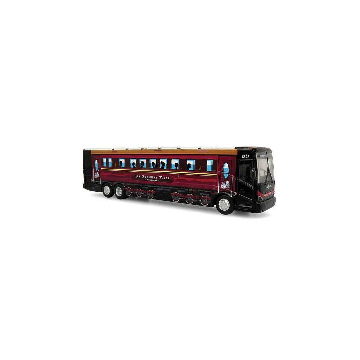VanHool CX-45 Motorcoach Bus - Assembled -- Academy Bus Lines (black, red, Passenger Car Graphics), HO, Iconic Replicas 870405
