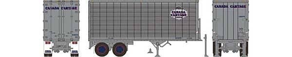 26′ Can-Car Dry Van Trailer - Assembled -- Canada Cartage 8H0394 (silver, blue, white, red), HO, Rapido Trains Inc 403087