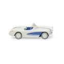 1953-1956 Chevrolet Corvette Convertible - Assembled -- Pearl White, Blue, HO, Wiking 81905