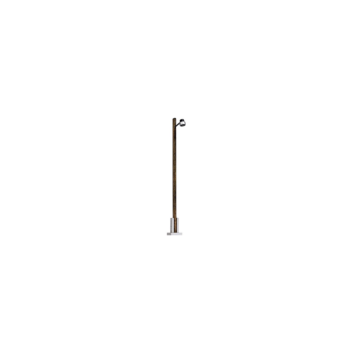 Streetlight on Wood Post -- With Yellow LED - 3-5/8′ 9.2cm Tall, HO, Busch Gmbh & Co Kg 4135