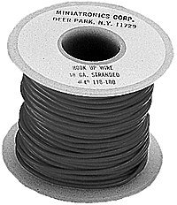 18 Gauge Stranded Single Conductor Wire - 100′ 30m -- Black, All Scales, Miniatronics Corp. 4818001