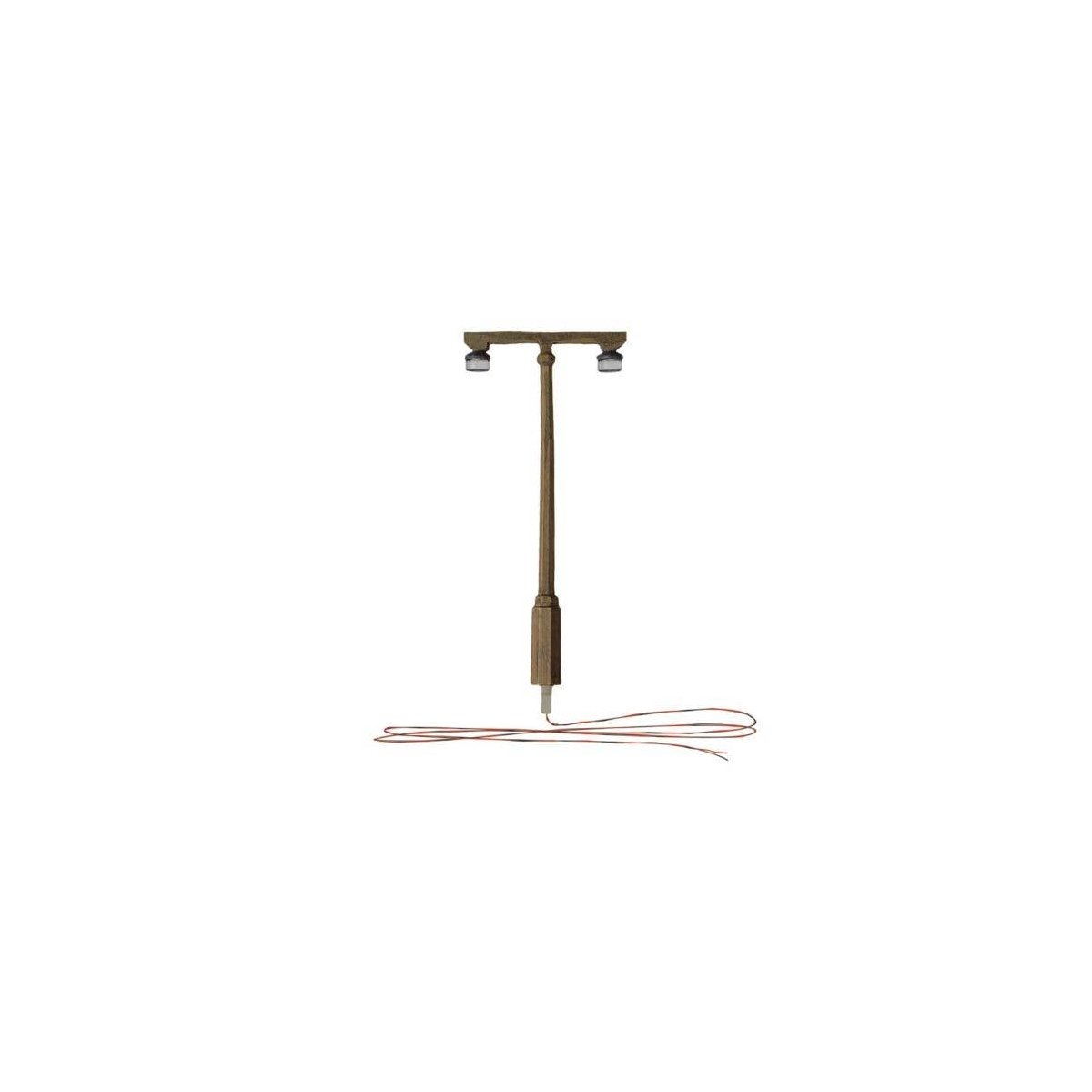 Just Plug(TM) -- Twin Lamp Post pkg(3), HO, Woodland Scenics 5676