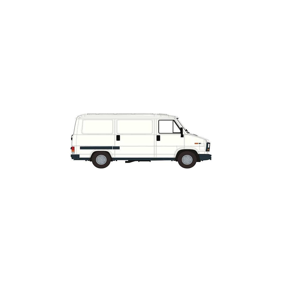 1982 Fiat Ducato Cargo Van - Assembled -- White, HO, Brekina Automodelle 34916
