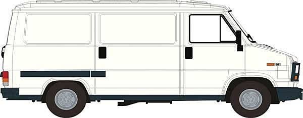 1982 Fiat Ducato Cargo Van - Assembled -- White, HO, Brekina Automodelle 34916